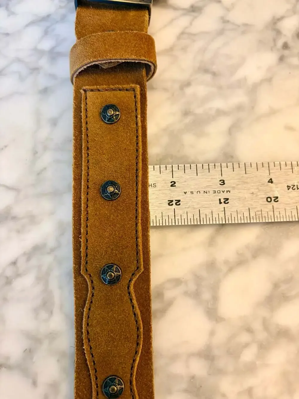 Leather Suede Belt Classic Cowboy Cowgirl Unisex Western Americana